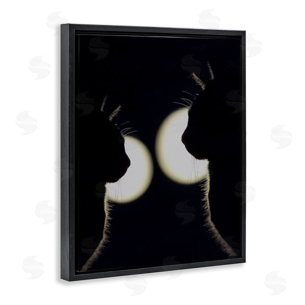 Stupell Industries Stupell Studio | Two Black Cats Silhouettes Nighttime Moonlight Animals Wall Art