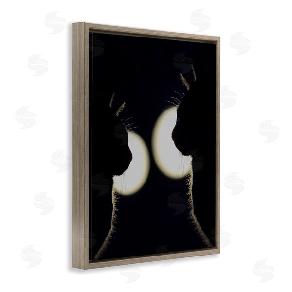 Stupell Industries Stupell Studio | Two Black Cats Silhouettes Nighttime Moonlight Animals Wall Art