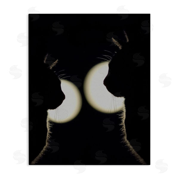 stupell industries Stupell Studio | Two Black Cats Silhouettes Nighttime Moonlight Animals Wall Art