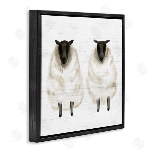 Stupell Industries Stupell Studio | Two Sheep Standing Rustic Grainy Farm Sign Wall Art