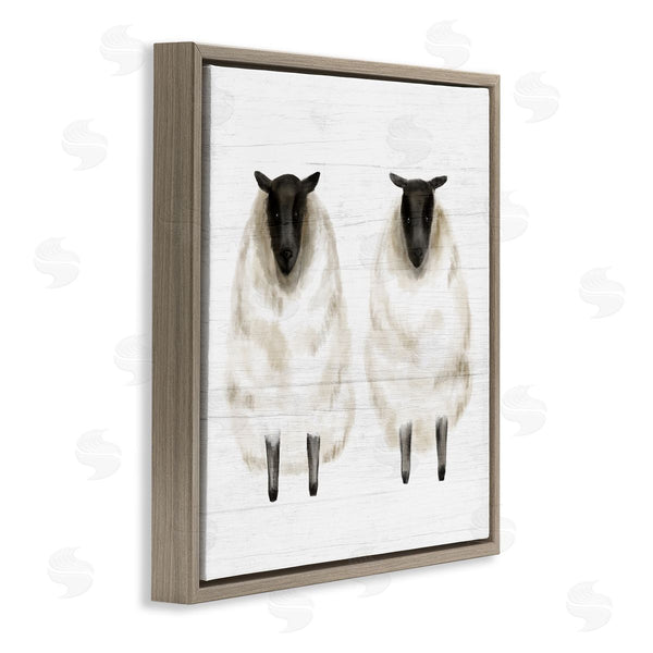 Stupell Industries Stupell Studio | Two Sheep Standing Rustic Grainy Farm Sign Wall Art