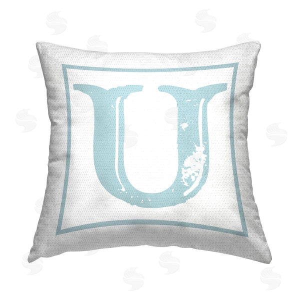Stupell Industries Stupell Studio | U Alphabet Initial Printed Throw Pillow