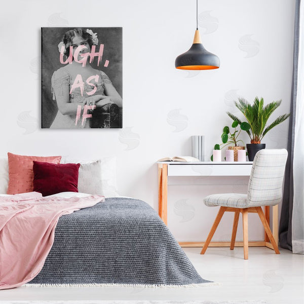 Stupell Industries Stupell Studio | Ugh As If Vintage Woman Photo Chic Pink Typography Wall Art