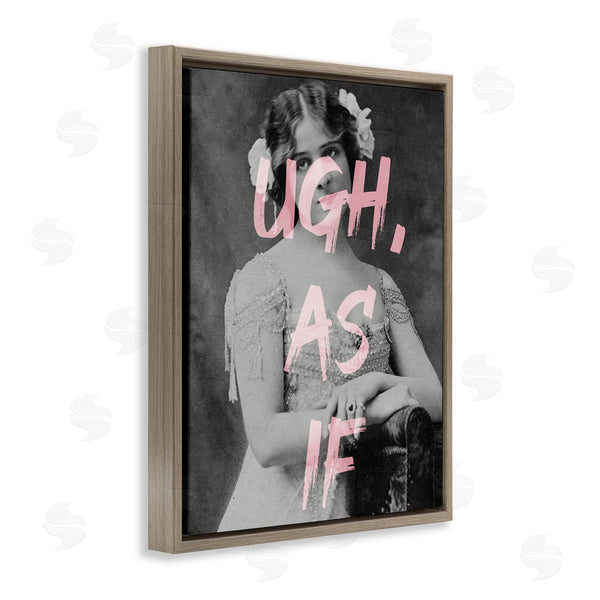 Stupell Industries Stupell Studio | Ugh As If Vintage Woman Photo Chic Pink Typography Wall Art