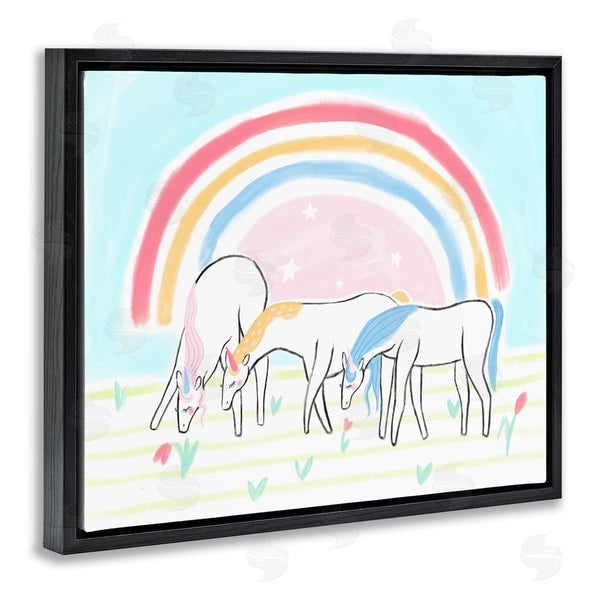 Stupell Industries Stupell Studio | Unicorn Trio Under Rainbow
