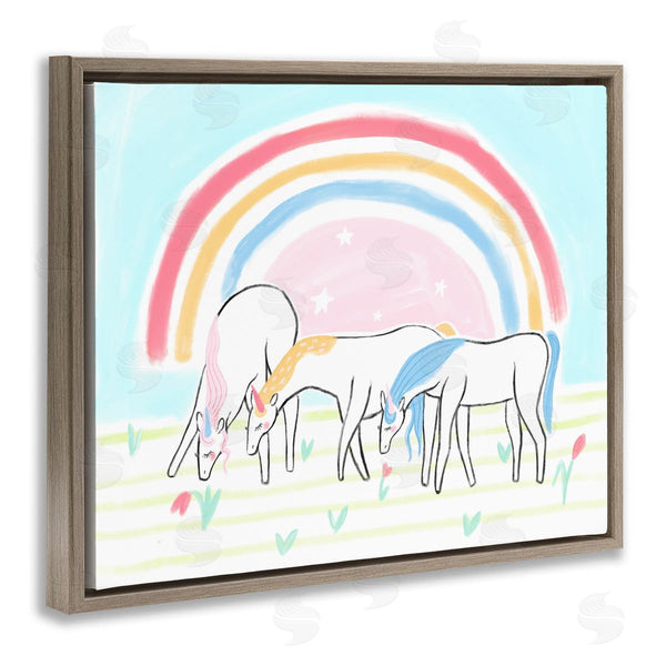 Stupell Industries Stupell Studio | Unicorn Trio Under Rainbow