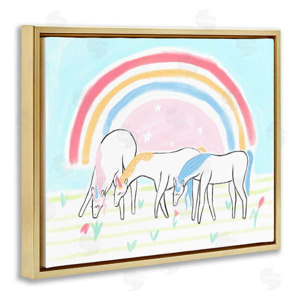 Stupell Industries Stupell Studio | Unicorn Trio Under Rainbow