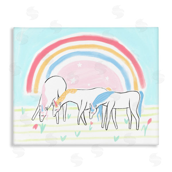 stupell industries Stupell Studio | Unicorn Trio under Rainbow
