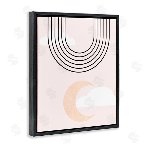 Stupell Industries Stupell Studio | Upside Down Rainbow Arches Crescent Moon Pink Sky Wall Art