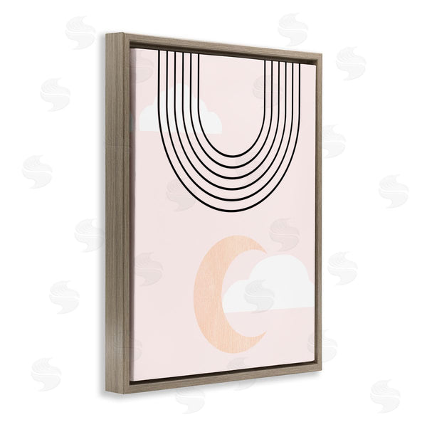 Stupell Industries Stupell Studio | Upside Down Rainbow Arches Crescent Moon Pink Sky Wall Art