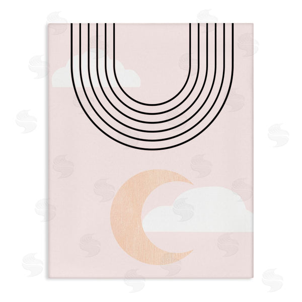 stupell industries Stupell Studio | Upside Down Rainbow Arches Crescent Moon Pink Sky Wall Art