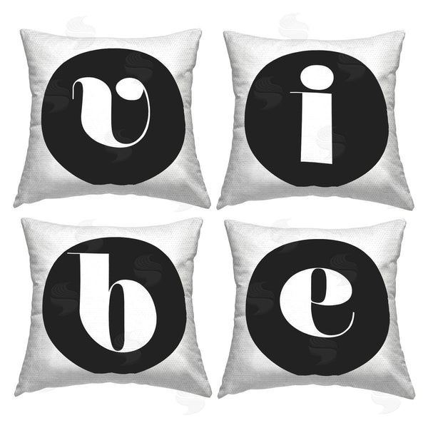 Stupell Industries Stupell Studio | Vibe Black Initials Printed Throw Pillow Set