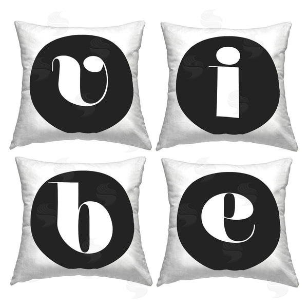 stupell industries Stupell Studio | Vibe Black Initials Printed Throw Pillow Set