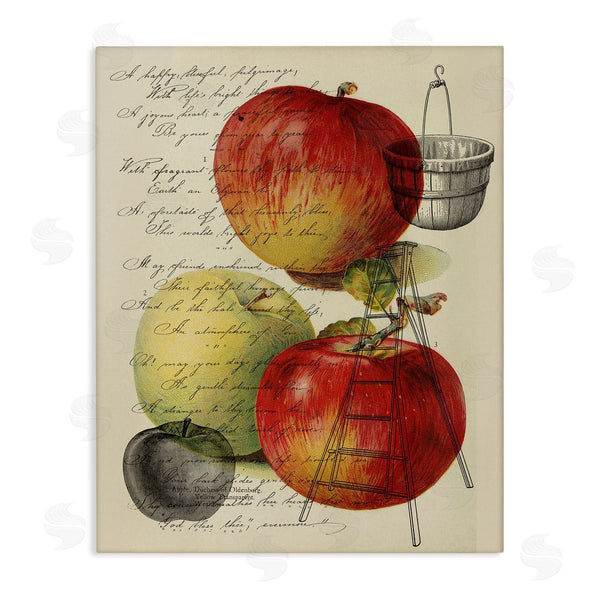 stupell industries Stupell Studio | Vintage Apple Picking Illustration Antique Text Passage Wall Art