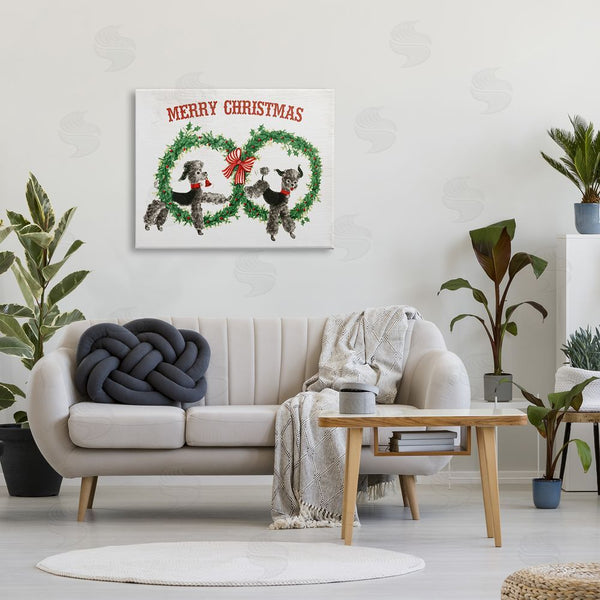 Stupell Industries Stupell Studio | Vintage Merry Christmas Poodles Wall Art