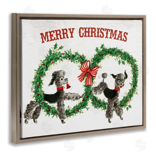 Stupell Industries Stupell Studio | Vintage Merry Christmas Poodles Wall Art