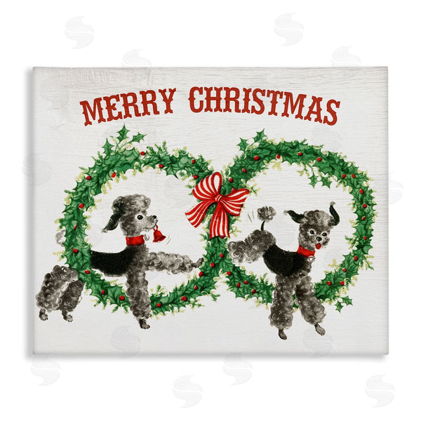 stupell industries Stupell Studio | Vintage Merry Christmas Poodles Wall Art