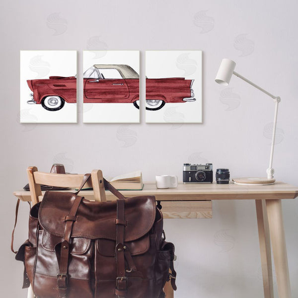 Stupell Industries Stupell Studio | Vintage Red Classic Convertible Wall Art