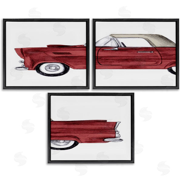 Stupell Industries Stupell Studio | Vintage Red Classic Convertible Wall Art