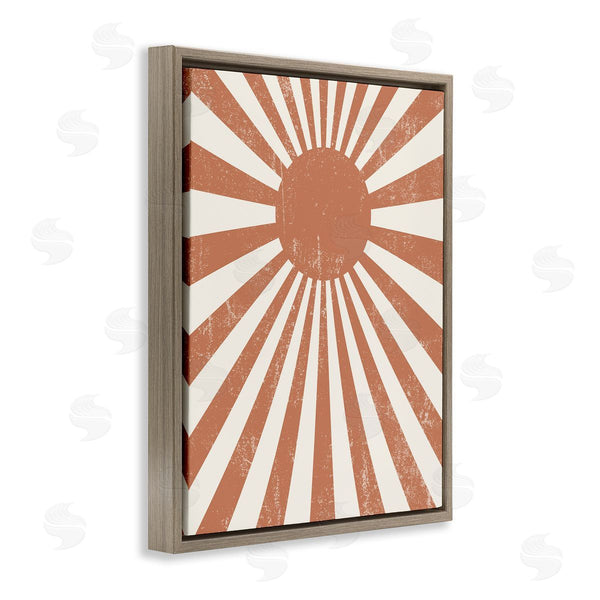 Stupell Industries Stupell Studio | Vintage Striped Sun Rays Beaming Weathered Design Wall Art