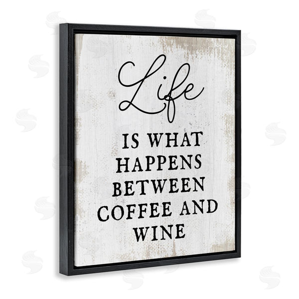 Stupell Industries Stupell Studio | Vintage Style Coffee & Wine Life Phrase Typography Wall Art