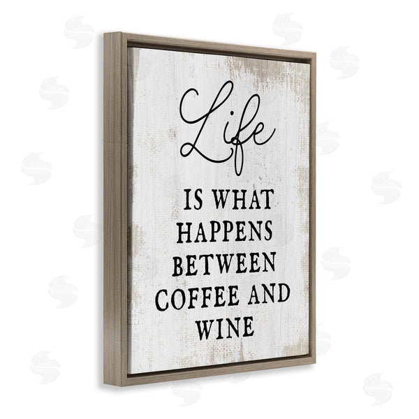 Stupell Industries Stupell Studio | Vintage Style Coffee & Wine Life Phrase Typography Wall Art