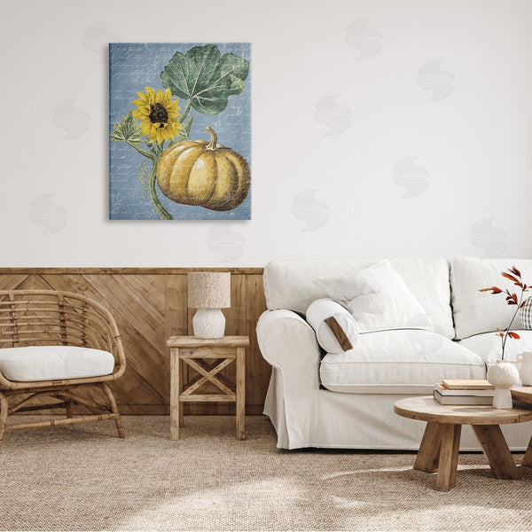 Stupell Industries Stupell Studio | Vintage Sunflower Stalk Farm Pumpkin Antique Script Wall Art