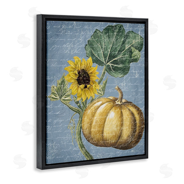 Stupell Industries Stupell Studio | Vintage Sunflower Stalk Farm Pumpkin Antique Script Wall Art