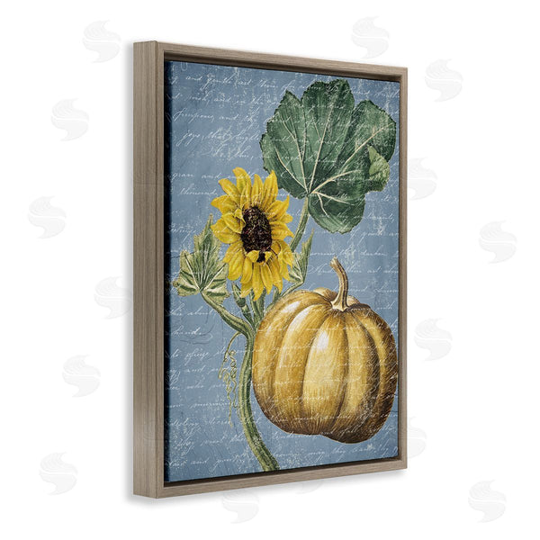 Stupell Industries Stupell Studio | Vintage Sunflower Stalk Farm Pumpkin Antique Script Wall Art