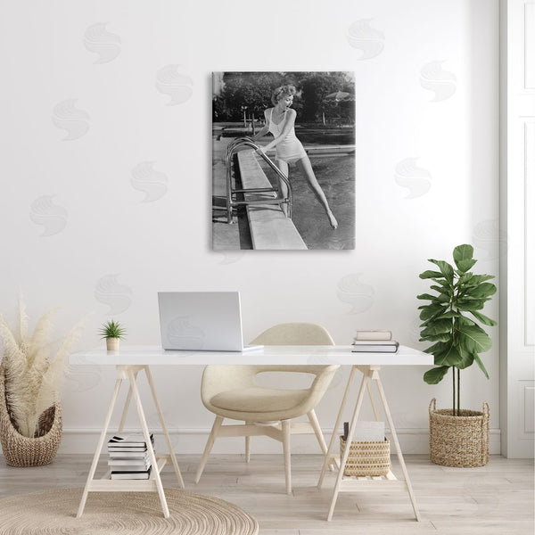 Stupell Industries Stupell Studio | Vintage Swimwear Female Celebrity Outdoor Recreational Pool Wall Art