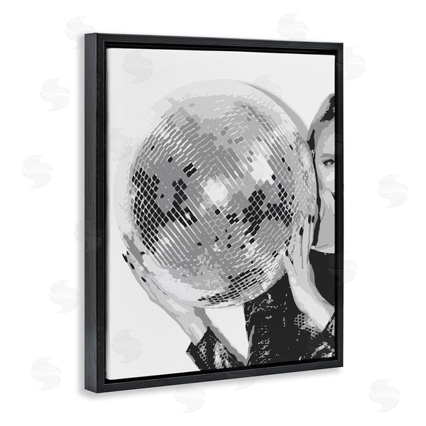Stupell Industries Stupell Studio | Vintage Woman Holding Disco Ball Wall Art