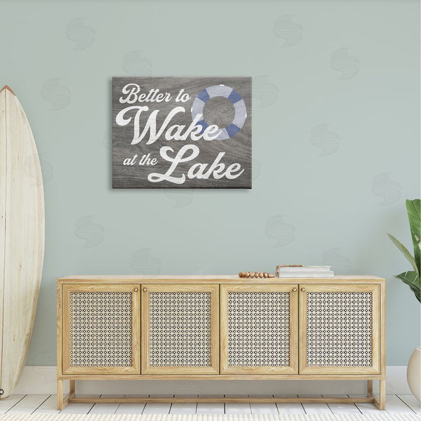 Stupell Industries Stupell Studio | Wake At Lake Rustic Cabin Sign Life Preserver Ring Wall Art