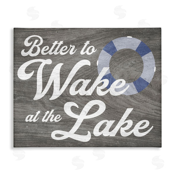 stupell industries Stupell Studio | Wake at Lake Rustic Cabin Sign Life Preserver Ring Wall Art