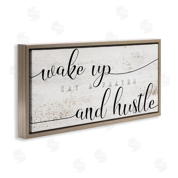 Stupell Industries Stupell Studio | Wake Up Say Prayer Hustle Phrase Distressed Paint