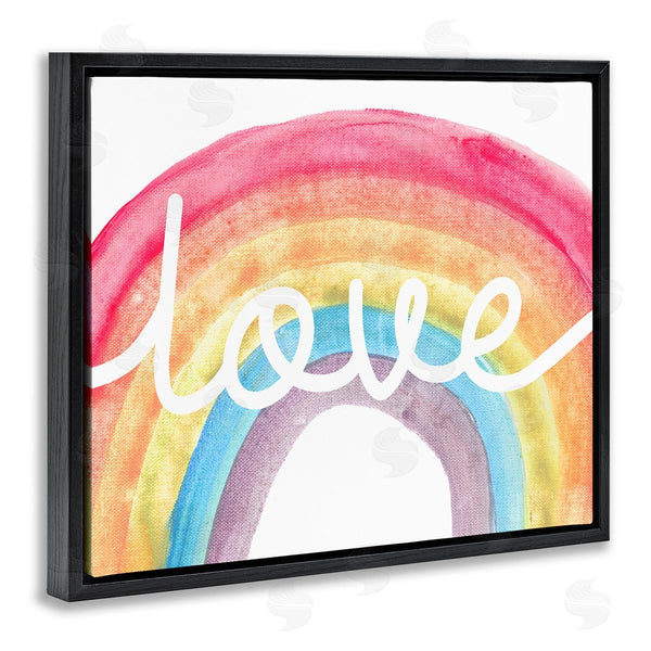 Stupell Industries Stupell Studio | Warm Rainbow Arches Love Cursive Typography Wall Art