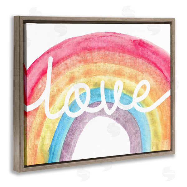 Stupell Industries Stupell Studio | Warm Rainbow Arches Love Cursive Typography Wall Art