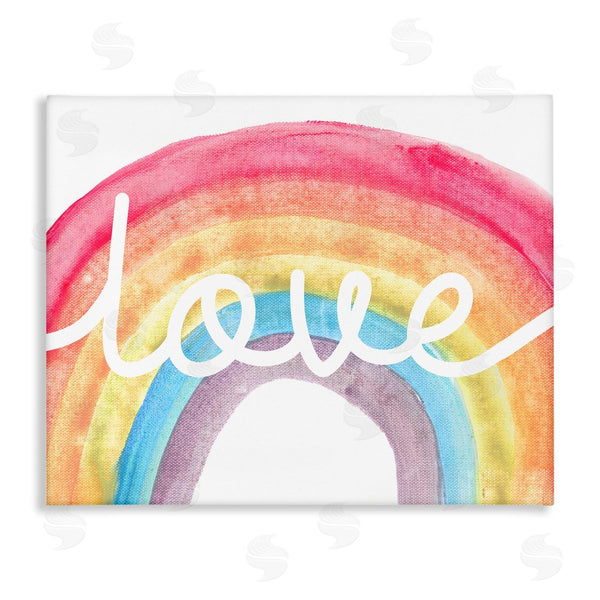 stupell industries Stupell Studio | Warm Rainbow Arches Love Cursive Typography Wall Art