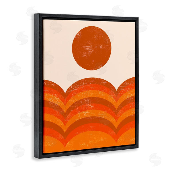 Stupell Industries Stupell Studio | Warm Summer Sun Landscape Abstract Orange Mountain Hills Wall Art