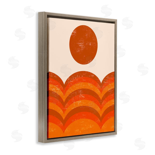 Stupell Industries Stupell Studio | Warm Summer Sun Landscape Abstract Orange Mountain Hills Wall Art