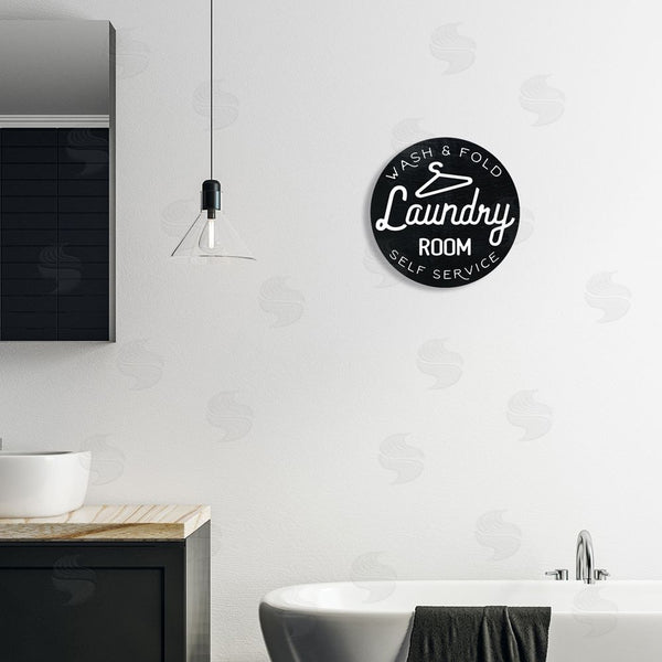 Stupell Industries Stupell Studio | Wash And Fild Vintage Laundry Room Sign Black White Wall Art