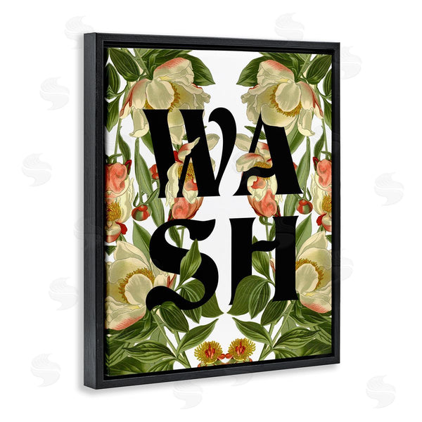 Stupell Industries Stupell Studio | Wash Flower Blossom Bath Sign Wall Art