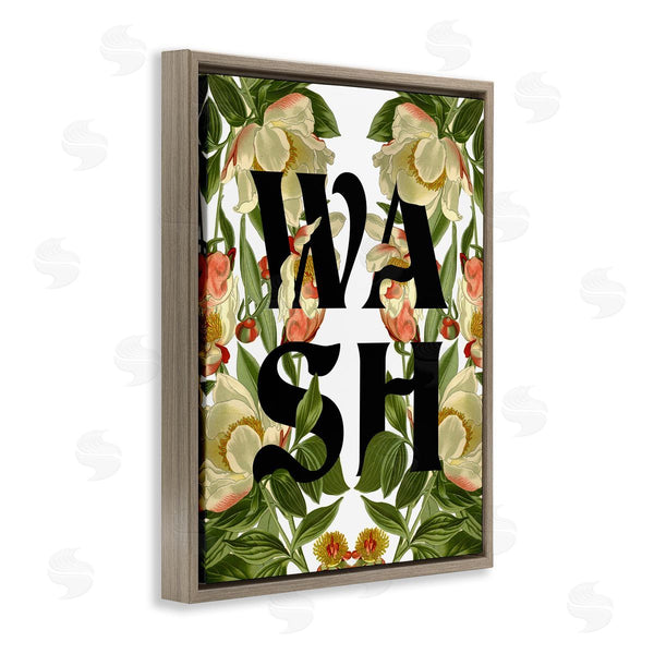 Stupell Industries Stupell Studio | Wash Flower Blossom Bath Sign Wall Art