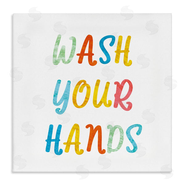 stupell industries Stupell Studio | Wash Your Hands Bathroom Rules Kids Typography Wall Art