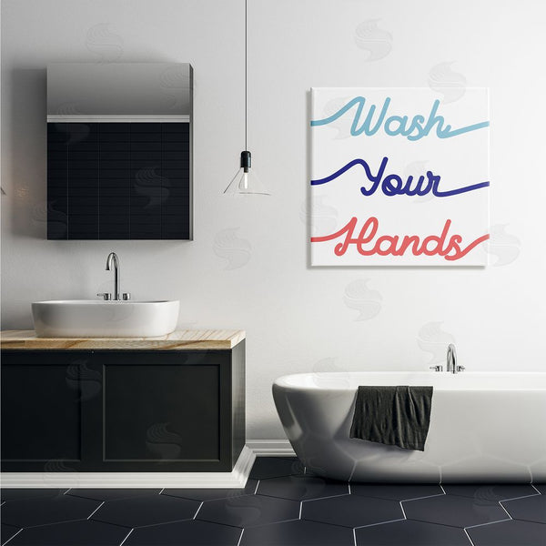 Stupell Industries Stupell Studio | Wash Your Hands Children's Bathroom Typography Wall Art