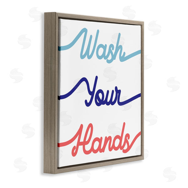 Stupell Industries Stupell Studio | Wash Your Hands Children's Bathroom Typography Wall Art