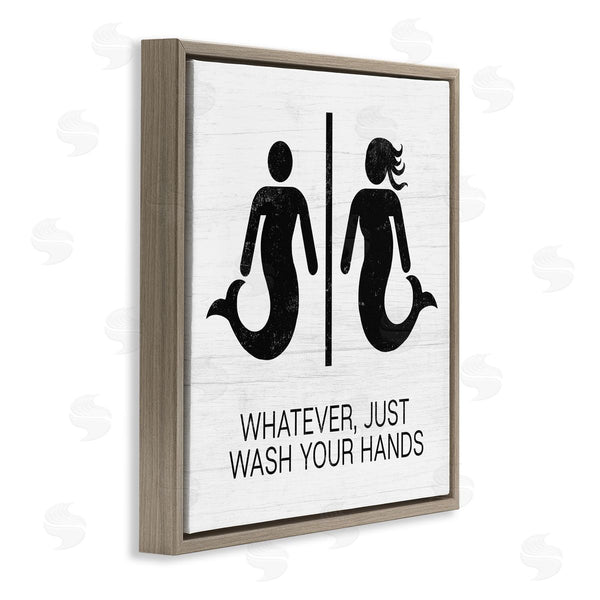 Stupell Industries Stupell Studio | Wash Your Hands Mermaid Bathroom Sign