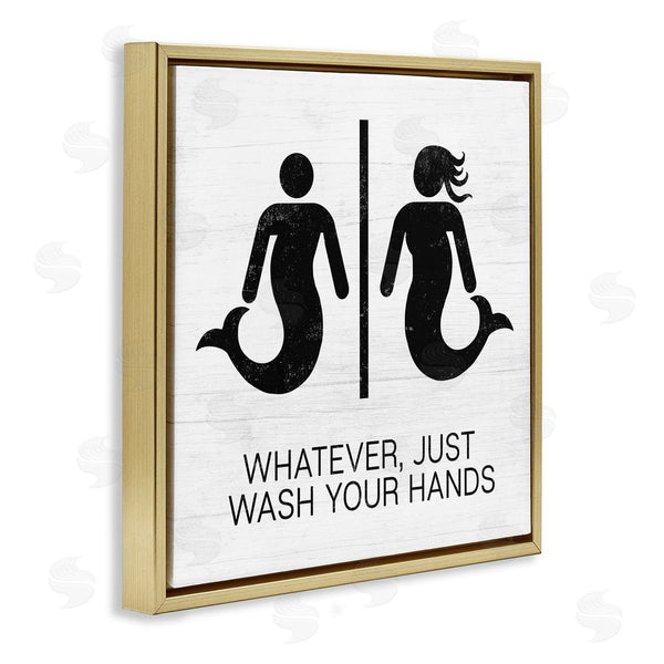 Stupell Industries Stupell Studio | Wash Your Hands Mermaid Bathroom Sign