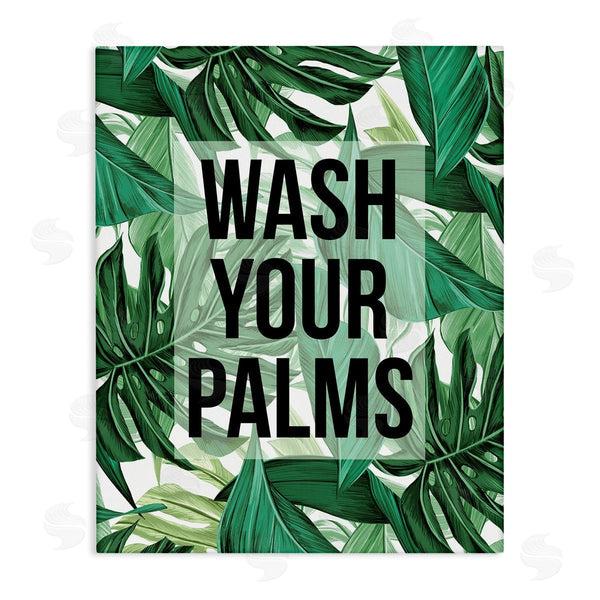 stupell industries Stupell Studio | Wash Your Palms Bathroom Phrase Green Plant Leaves