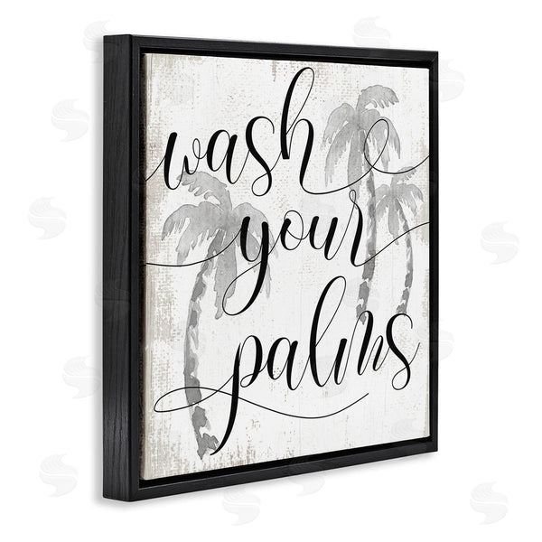 Stupell Industries Stupell Studio | Wash Your Palms Phrase Distressed Tropical Pun