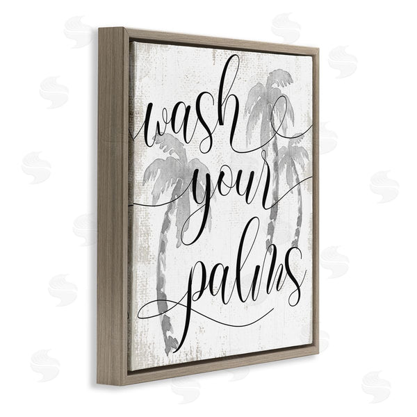 Stupell Industries Stupell Studio | Wash Your Palms Phrase Distressed Tropical Pun